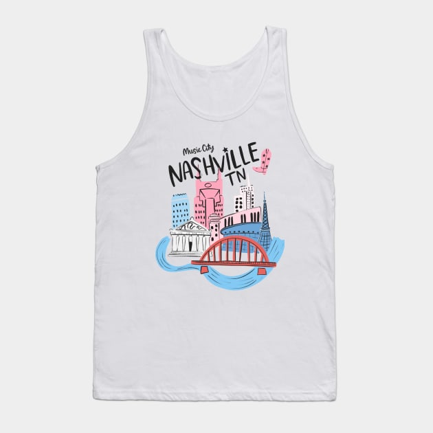 Definitely a Nashville Party Tank Top by Taylor Thompson Art